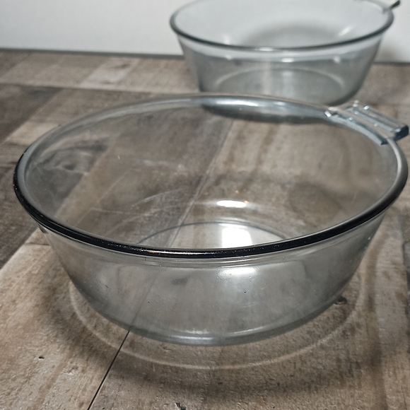 Vintage 1930'S Blue Pyrex Flameware Stovetop Safe Set of 2 - Picture 3 of 5